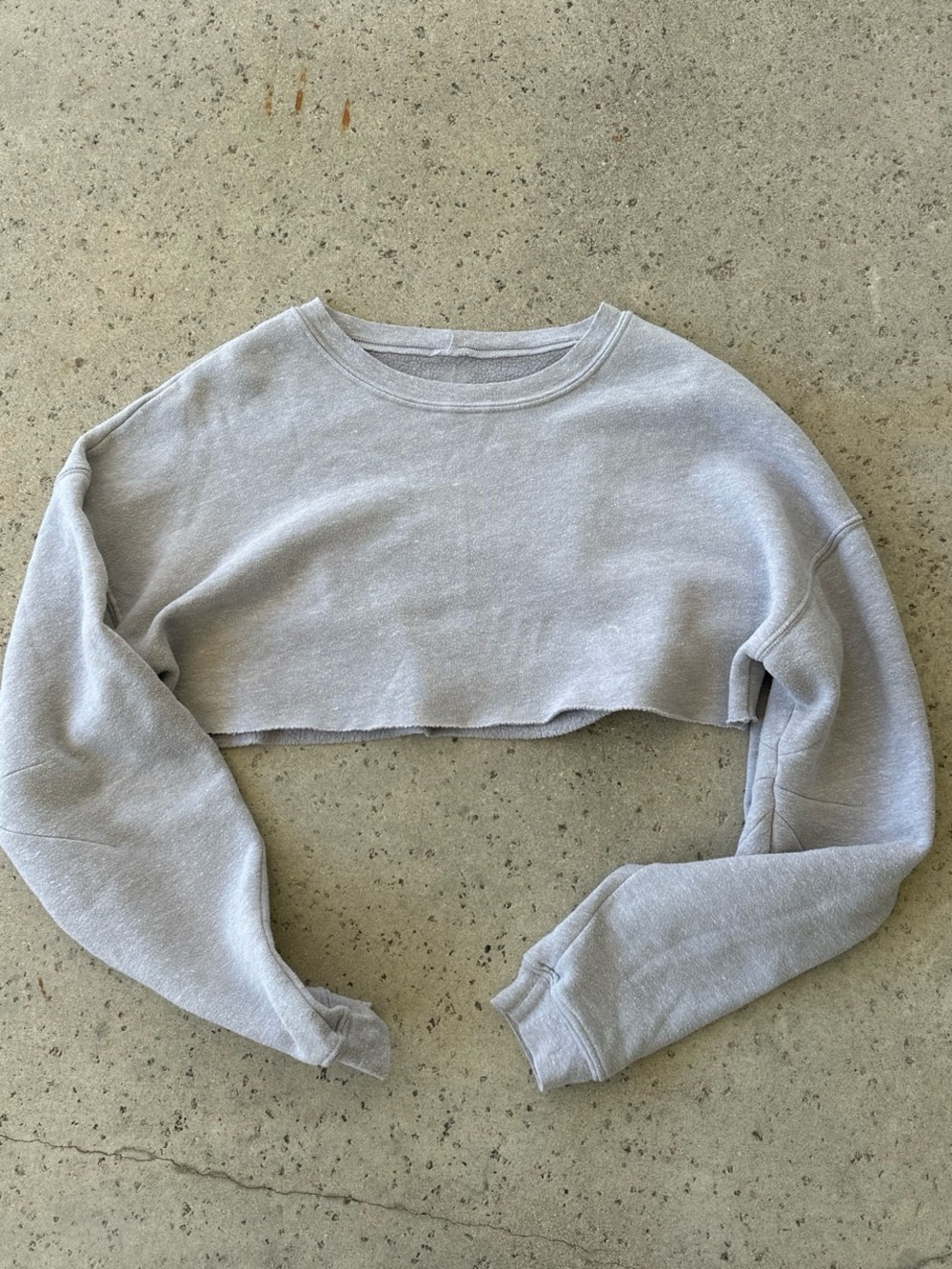 ALO Cropped Crewneck Sweatshirt - Light Gray
